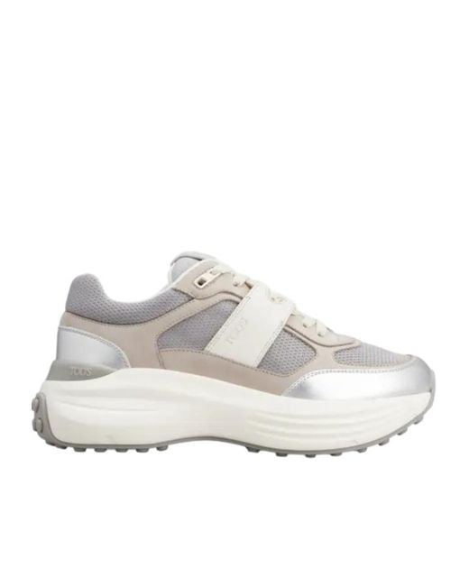 Tod's White Logo Embossed Chunky Sneakers