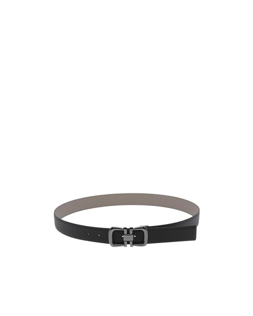 Ferragamo White Reversible And Adjustable Gancini Belt for men