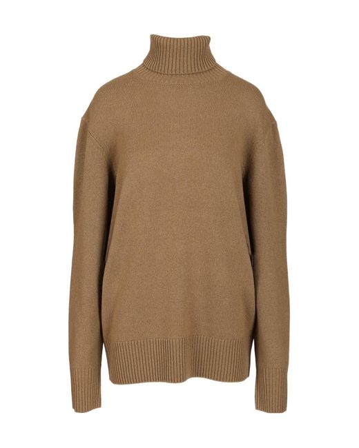 Totême Brown Totême Roll Neck Long Sleeved Jumper