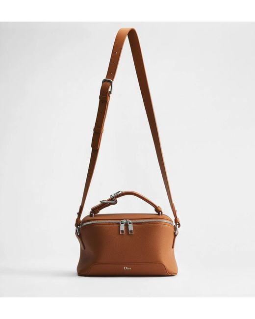 Dior Brown Archie Zipped Bag With Strap for men
