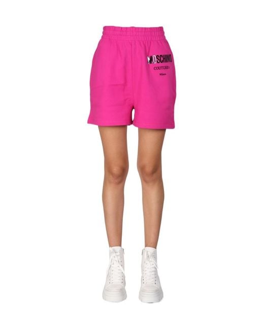 Moschino Pink Logo Shorts