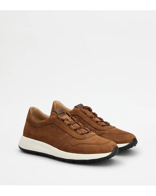 Tod's Brown Dot Suede Sneakers for men