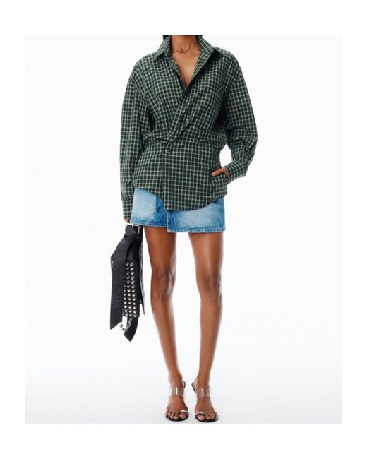 Alexander Wang Green Pre-Styled Wrap Mini Dress