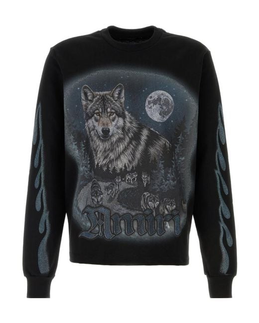 Amiri Black Cotton T-Shirt for men