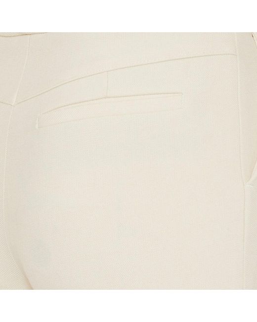 Etro White Flared Wool-Blend Tricotine Trousers