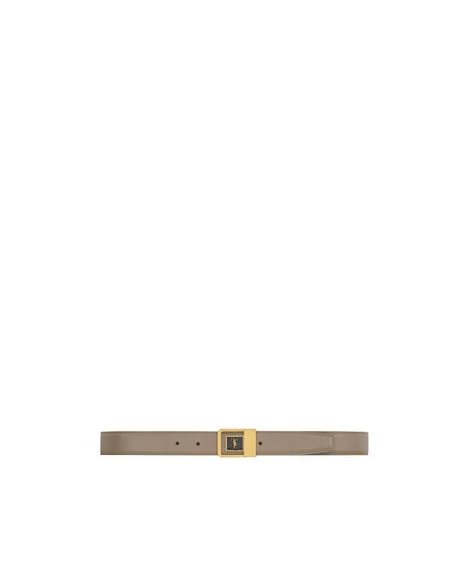 Saint Laurent White La 66 Buckle Belt