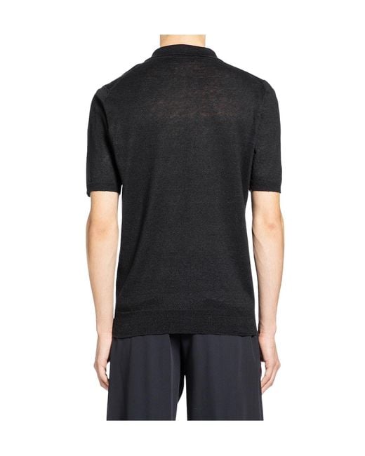 Lardini Black Short-Sleeved Polo Shirt for men
