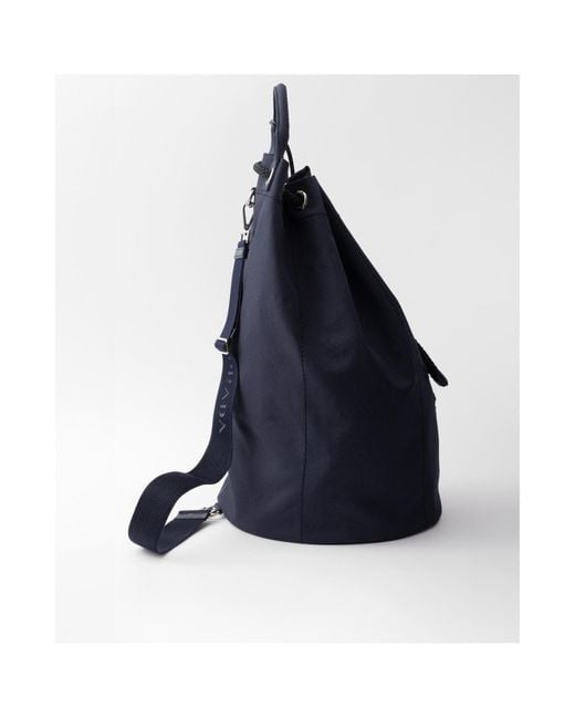Prada Blue Canvas Drawstring Duffle Bag for men