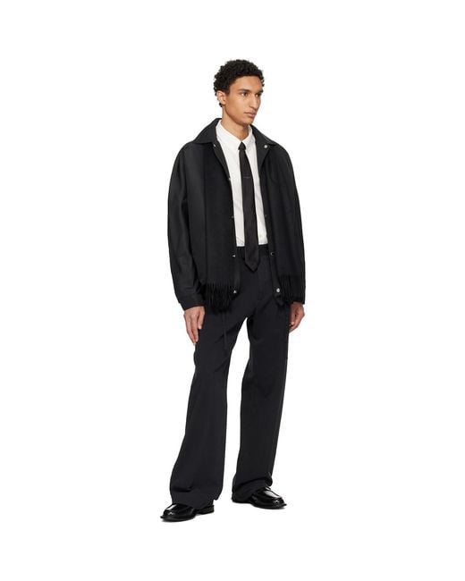 Givenchy Black Embroided Plain Scarf for men