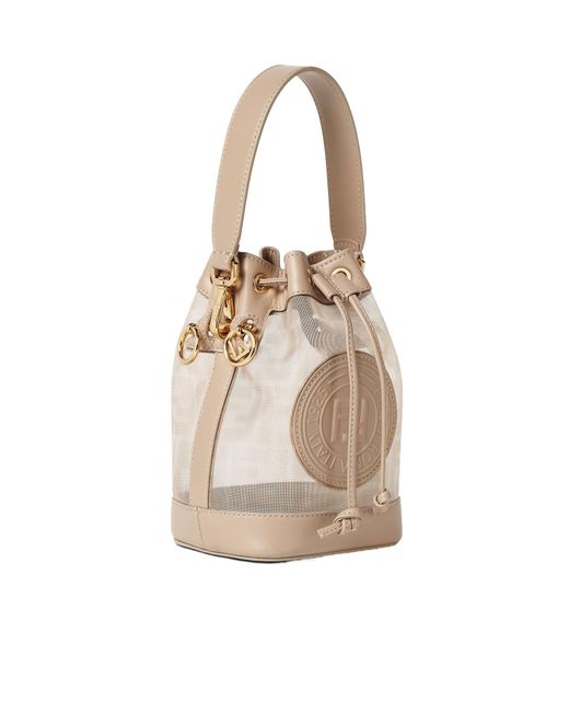 Fendi White Mon Tresor Drawstring Mini Bucket Bag