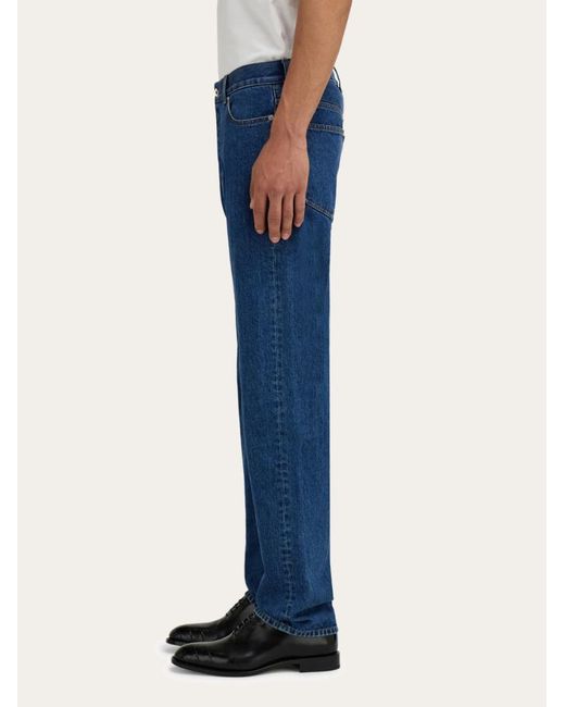 Ferragamo Blue Ferragamo Tapered Leg Jeans for men