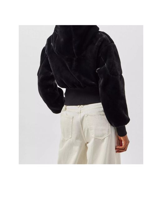 Moose Knuckles Black Rose De Bunny Insulated Bomber Jacket