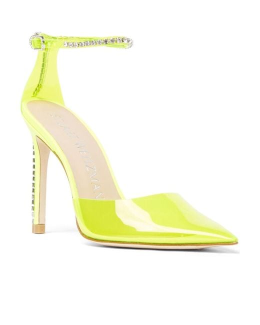 Stuart Weitzman Yellow Pointed High Heels