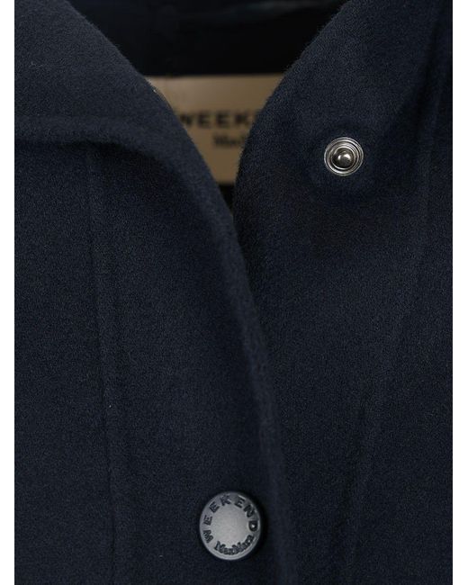 Weekend by Maxmara Blue Relaxed Fit Hooded Coat