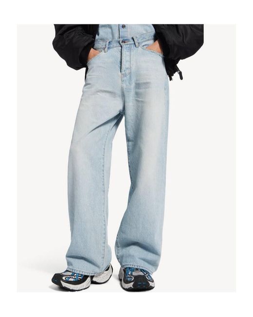 Balenciaga Blue Casual Wide-Leg Pants for men