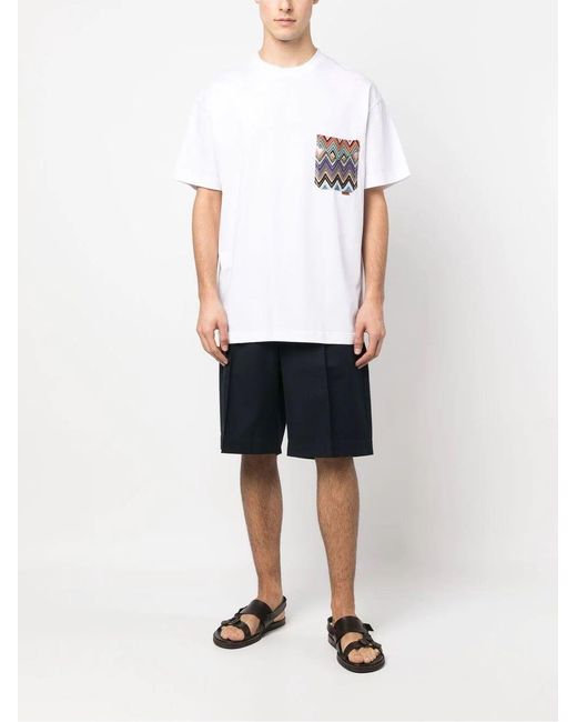 Missoni White Short-Sleeved Crewneck T-Shirt for men
