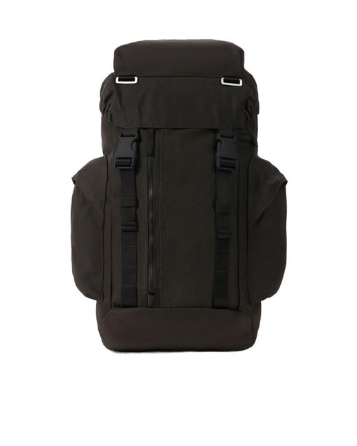 Stone Island Black Logo Patch Backpack for men