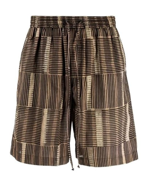 Nanushka Multicolor Striped Elasticated-Waist Shorts for men