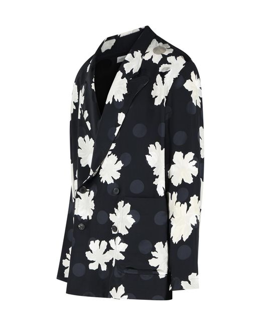 Dries Van Noten Black Double Breasted Floral Shirt Style Jacket for men
