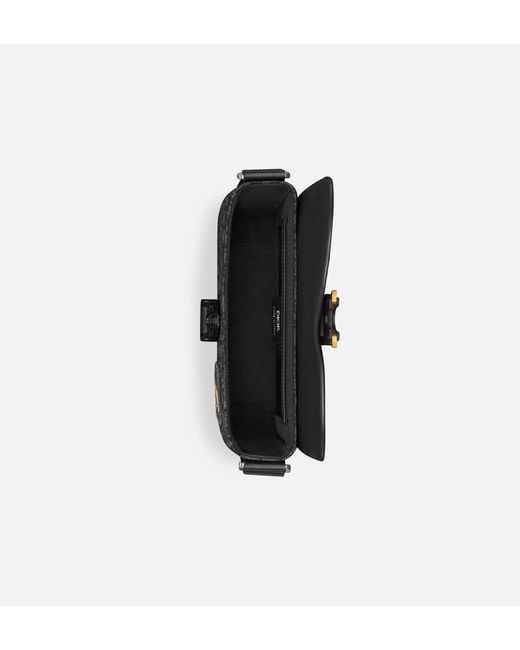 Dior Black Small Saddle Messenger Bag With Flap for men