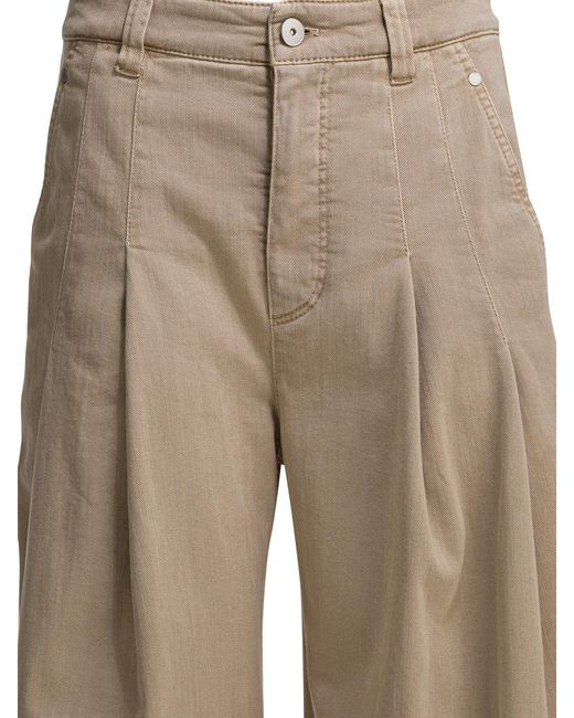 Brunello Cucinelli Natural Buttoned Jeans