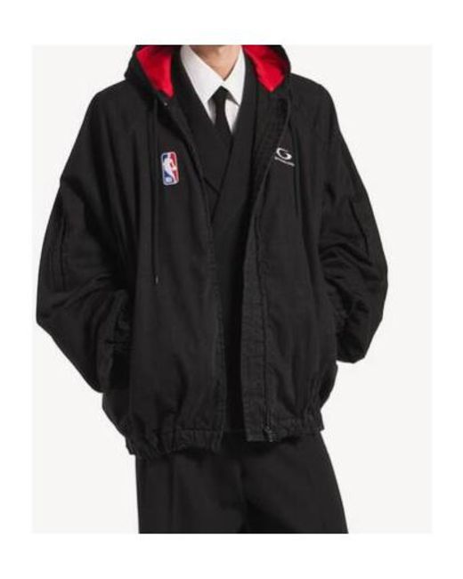 Balenciaga Black Nba Logo Hooded Jacket for men