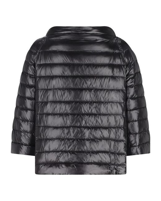 Herno Gray Reversible Buttoned Padded Jacket