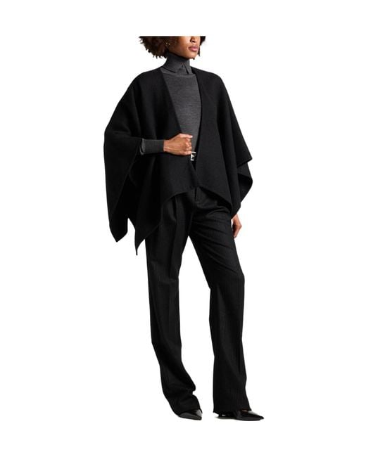 Max Mara Black Plain Colour Cloaks