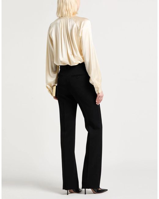 Saint Laurent Black Solid Color Straight Suit Pants