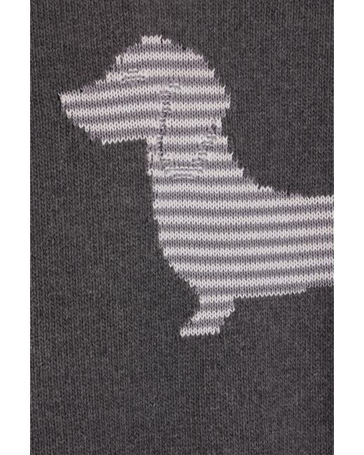 Thom Browne Gray Bar Striped Knit Cardigan for men