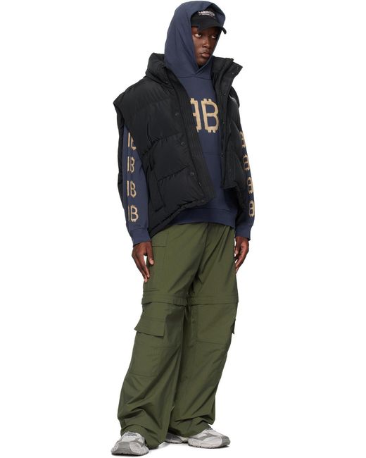 Balenciaga Blue Bb Crypto Logo Printed Hoodie