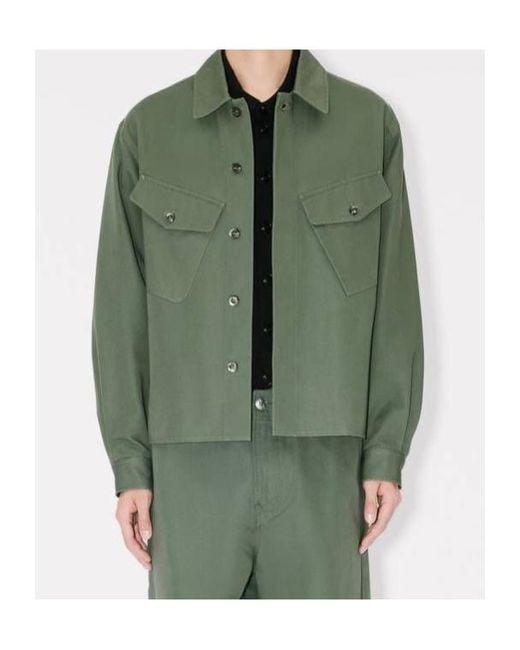 KENZO Green Long-Sleeved Overshirt for men