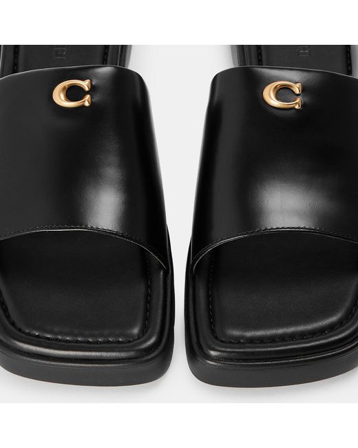 COACH Black Florence Sandals