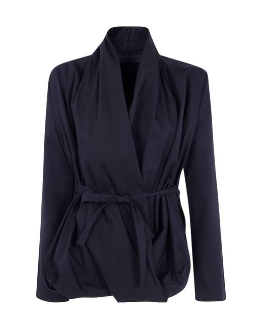 Maria Calderara Blue Twill Draped Shirt