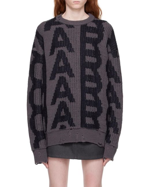 Marc Jacobs Black Distressed Crewneck Jumper