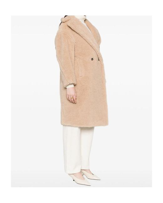 Max Mara Natural Tedgirl Button-Up Long Coat