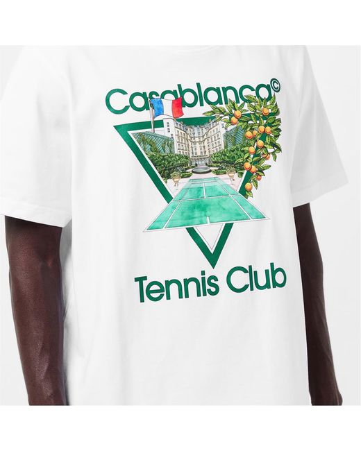 Casablanca White Logo Crew Neck T-Shirt for men