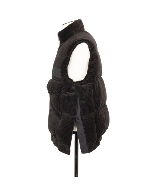 Sacai Black Corduroy Padded Vest for men