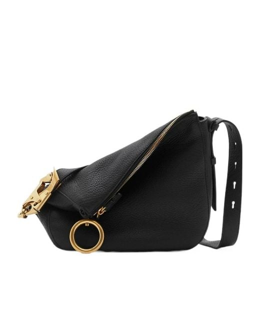 Burberry Black Small Knight Zipped Shoulder Bag
