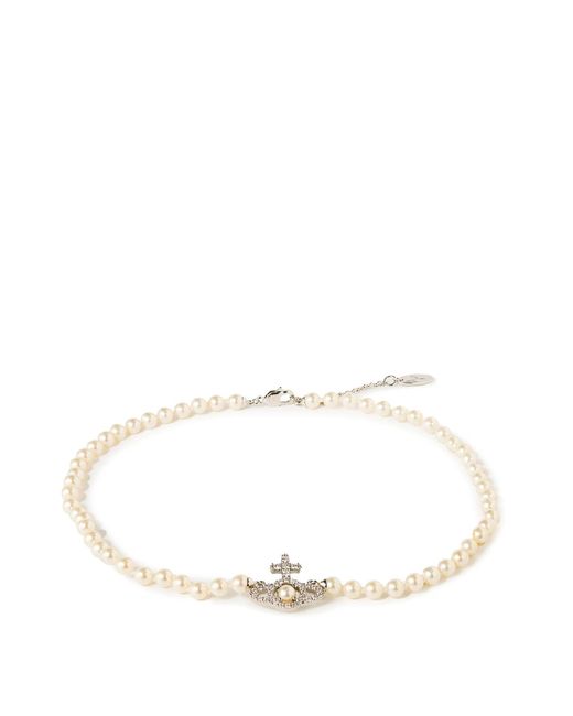 Vivienne Westwood White Olympia Pearl Necklace