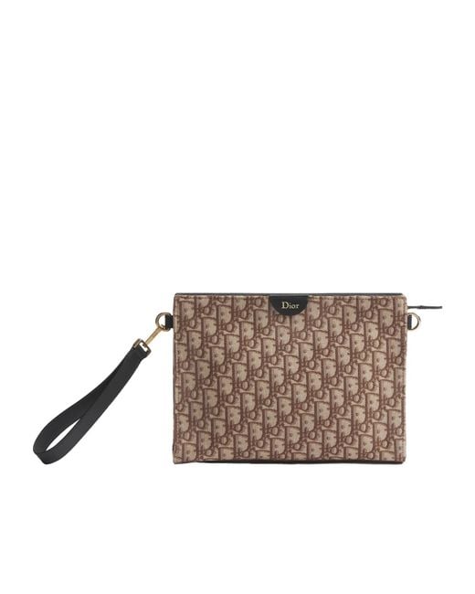 Dior Brown A5 Triangle Pouch for men