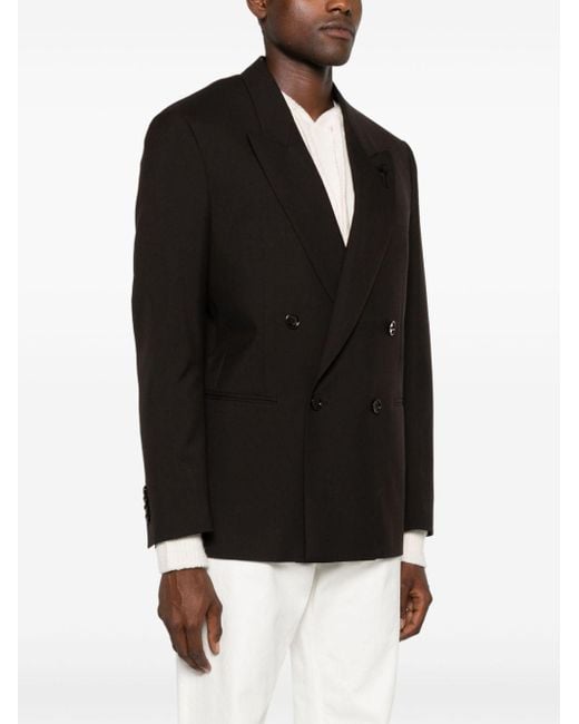 Lardini Black Double-Breasted Tailored Blazer for men