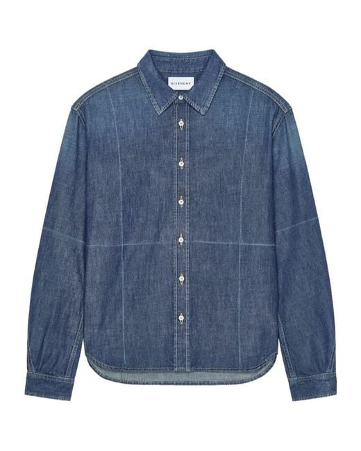 Givenchy Blue Long-Sleeved Denim Shirt for men
