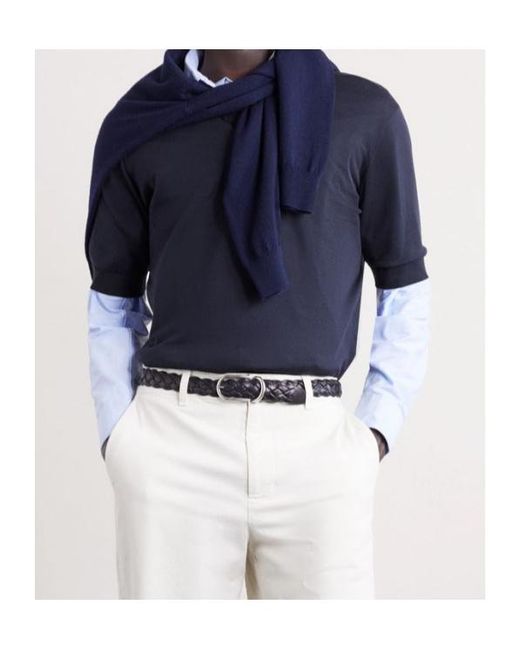 Lardini Blue Short Sleeve Knitted Polo Shirt for men