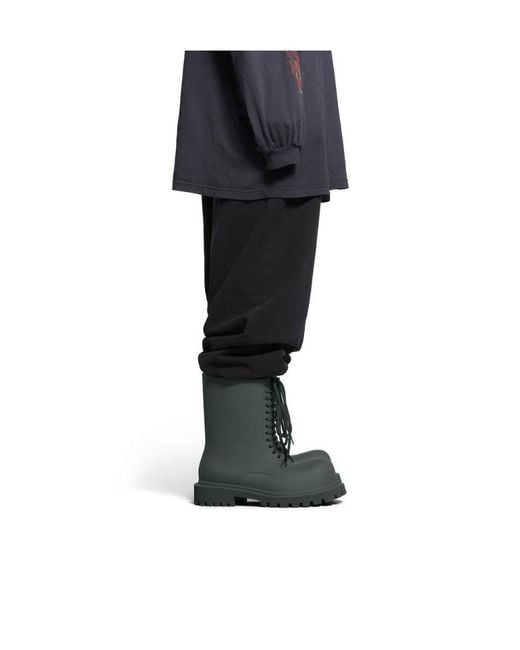 Balenciaga Men\'s Dark Green Combat Boots EU Sz 44 Balenciaga Green Canvas Combat Boots Men main image 4