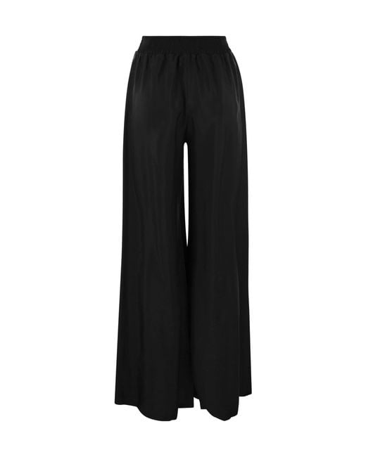 Fabiana Filippi Black Twill Wide-Leg Casual Pants