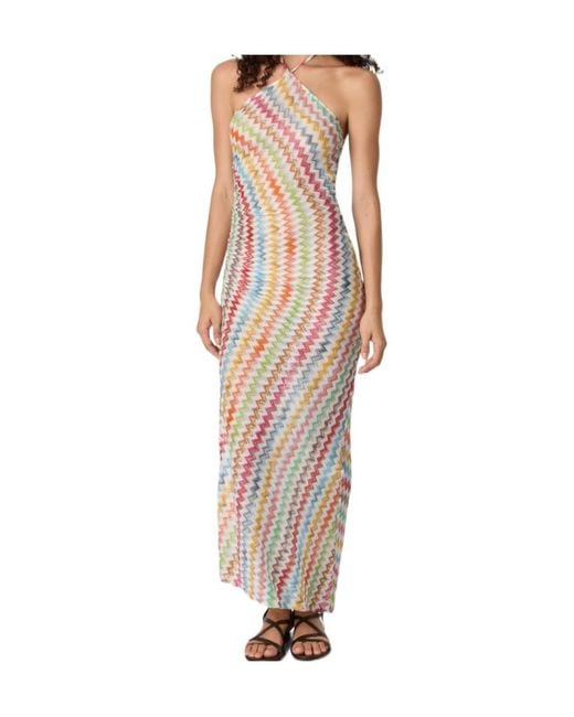 Missoni White Zigzag Halterneck Beach Dress