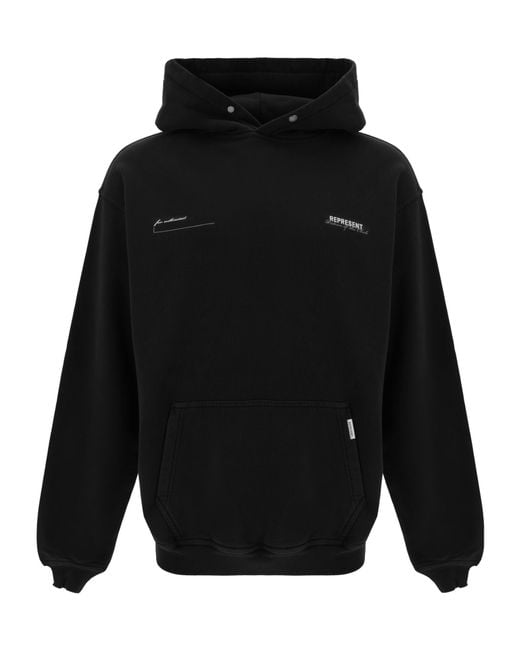 Represent Black Long-Sleeved Hoodie for men