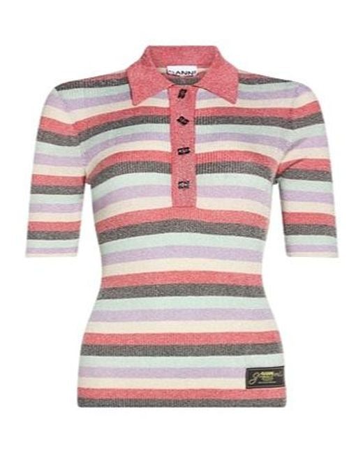 Ganni Pink Polo Shirts