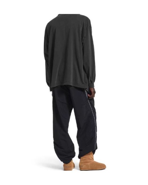 Balenciaga Gray Bb Icon Stencil Large Fit Long-Sleeved T-Shirt for men